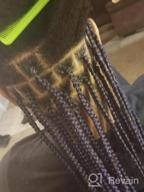 img 1 attached to 32 Inch Braiding Hair Extensions - Professional Synthetic Crochet Braids With Soft Yaki Texture And Hot Water Setting - Ombre Black To Burgundy Color review by Christie Miller