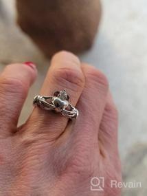 img 7 attached to Ирландское кольцо Кладдах - премиум обтянутая толстым слоем 925 серебра обручальное кольцо.