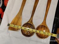картинка 1 прикреплена к отзыву Set Of 2 Handmade 14In Wooden Slotted & Ladle Spoons - Best Wood Cooking Utensils For Soup, Serving & More! от Manni Diaz