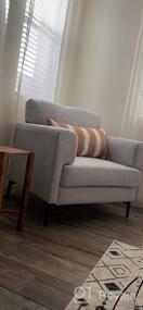 img 5 attached to Удобные стулья Mid-Century Accent, набор из 2 предметов — идеально подходит для декора спальни и гостиной: большие кресла CDCASA из льняной ткани светло-серого цвета