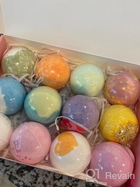 img 1 attached to Poleview Bath Bombs Gift Set,Bubble Bath & Spa Bath,Dry Skin Moisturize,12 Handmade Natural Plant Aroma Bath Balls, Perfect For Birthday Mothers Day Gifts Idea For Her/Him, Wife, Girlfriend review by Richard Gross