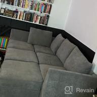 img 1 attached to 🛋️ Modern Grey U Shaped Sectional Couch with Chaises - HONBAY Modular Fabric Sofa review by George Cochran