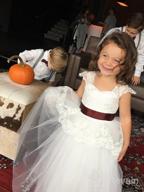 img 1 attached to Elegantly Adorned Tulle Flower Girls' Clothing with Appliques Sleeves review by Ruth Hosey