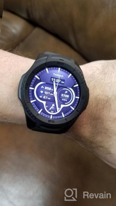img 1 attached to Waterproof Smartwatch With GPS For Outdoor Activities - TicWatch S2, Wear OS By Google, Compatible With Android And IOS (Black) review by Brian Nelson