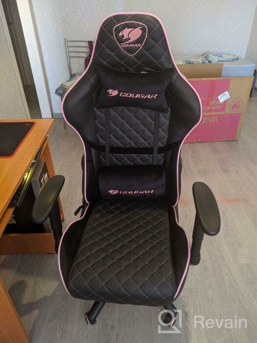 img 2 attached to Computer chair COUGAR ARMOR One EVA gaming chair, upholstery: imitation leather, color: black/pink review by Gabriela Kalinowska ᠌