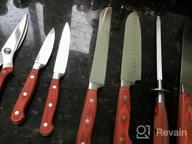 img 1 attached to 18 Piece Kitchen Knife Set With Black Block Wooden And Sharpener - High Carbon German Stainless Steel Chef Knives - Ultra Sharp Full Tang Forged Professional Cutlery Set review by Jon Higdem
