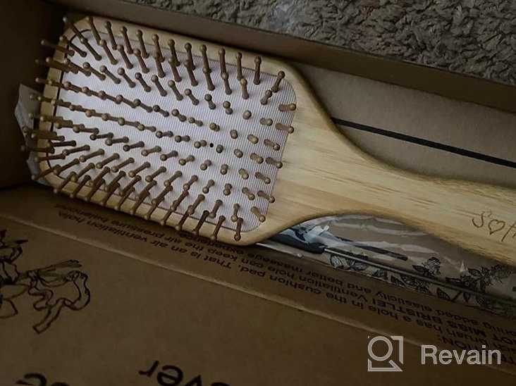 img 1 attached to Eco-Friendly Bamboo Hair Brush With Detangle Tail Comb For Healthy And Silky Hair - Perfect For Men, Women, And Kids review by David West