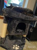 img 1 attached to Grey Cat Tree With Sisal Scratching Posts, Plush Perch, And Playhouse - BEWISHOME Small Cat Condo Furniture For Kittens And Cats - Kitty Activity Center And Bed With Tower Design review by Sanny Hoffman