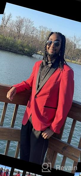 img 1 attached to 🎩 Elegant Coofandy Men's Tuxedo Jacket: Perfect for Weddings, Dinners, Proms, and Parties! review by Darren Boogie