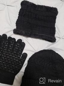 img 6 attached to Warm And Stylish: 3-Piece Winter Hat, Scarf And Gloves Set For Men And Women