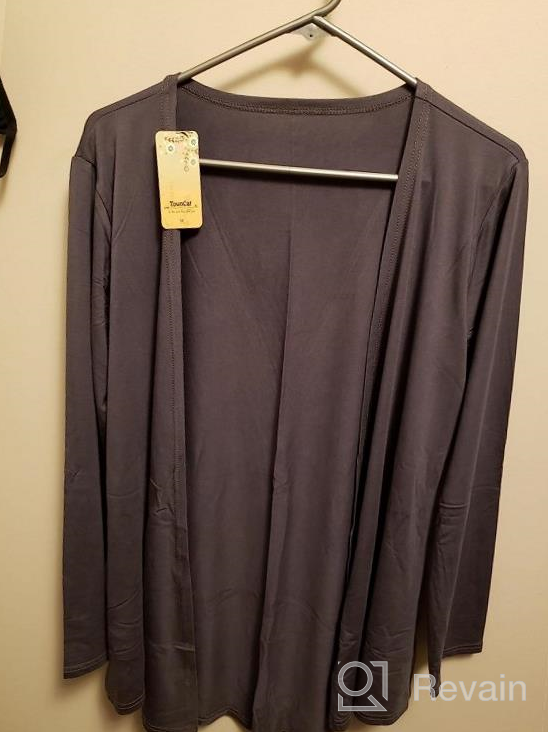 img 1 attached to Women'S Long Sleeve Draped Open Front Modal Cardigan By TownCat - Lightweight And Stylish review by Kevin Nelson