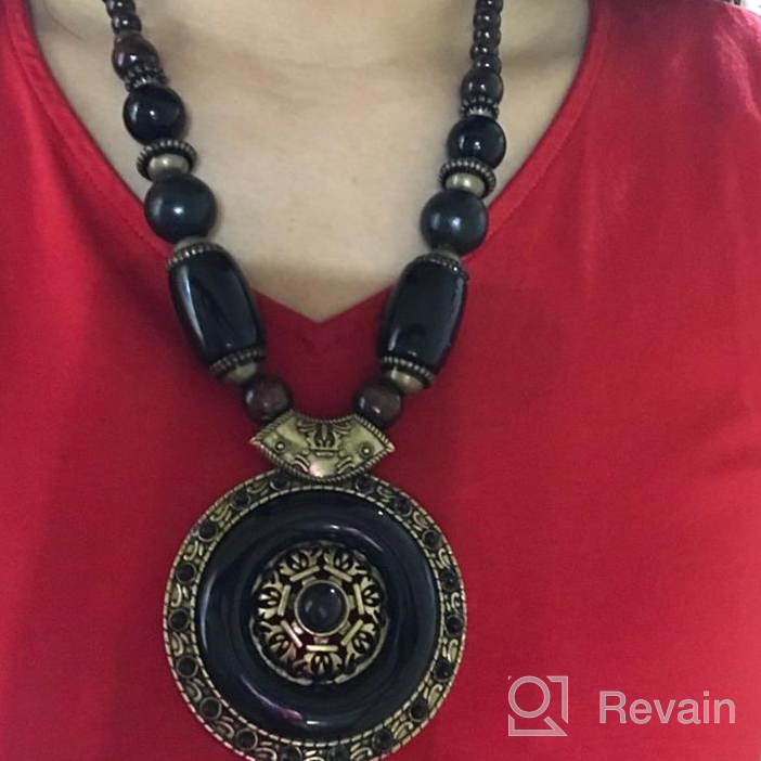 img 1 attached to Ethnadore Vintage Indian Oxidized Beaded Pendant Necklace – Statement Jewelry review by Julie Keever