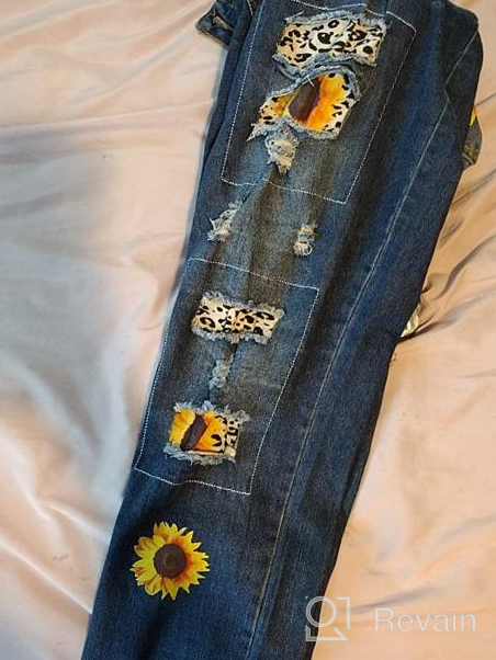 img 1 attached to Distressed Stretch Skinny Denim Jeans For Women With Plaid Patch And Rips - Boyfriend Style, Featuring Holes review by Paul Vanlaere