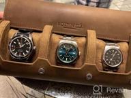 img 1 attached to ROTHWELL Watch Roll Travel Case For 3 Watches Tough Portable Protection, Fits All Wrist Watches & Smart Watches Up To 50Mm (Blue/Tan) review by Sam Dhungana