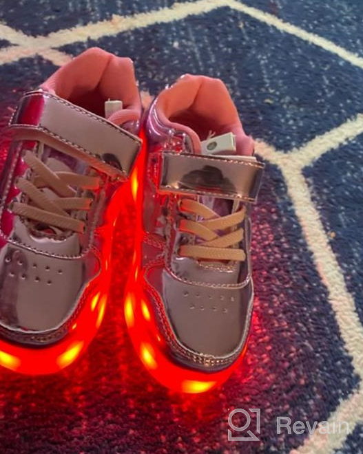 img 1 attached to 👟 Upgrade your Kids' Style with Wooowyet LED Sneakers for Boys and Girls - Hook&amp;Loop, Low Light Up, USB Rechargeable Shoes review by Danny Porter