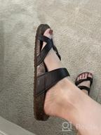 img 1 attached to Comfort Meets Style With LUFFYMOMO Womens Cork Sole Sandals - Adjustable Straps For Perfect Fit! review by Eric Salem