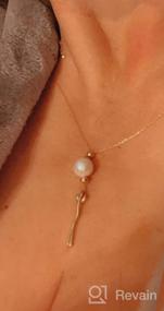 img 6 attached to 🌙 Elegant Moon & Sand White Pearl Tie-Necklace: Gold-Plated Stainless Steel Chain, 27.5" Length