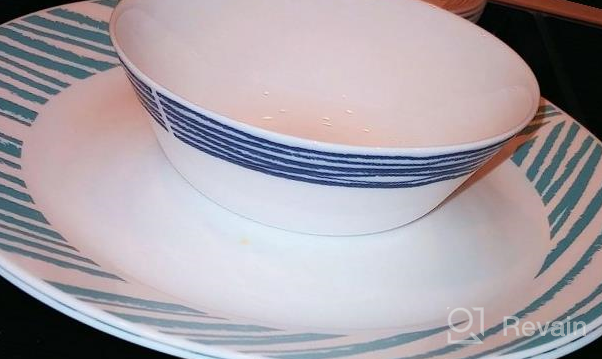 img 1 attached to Geometrica Corelle Everyday Expressions 12-Pc Dinnerware Set For Service Of 4 - Durable, Eco-Friendly Higher Rim Glass Plates And Bowls - Microwave And Dishwasher Safe review by Tanya Reed