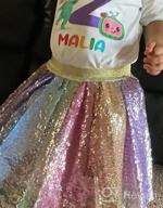 картинка 1 прикреплена к отзыву Изысканные юбки и скорты для девочек с блестящими пайетками радуги и единорога: волшебная танцевальная одежда от Sara Ferrari