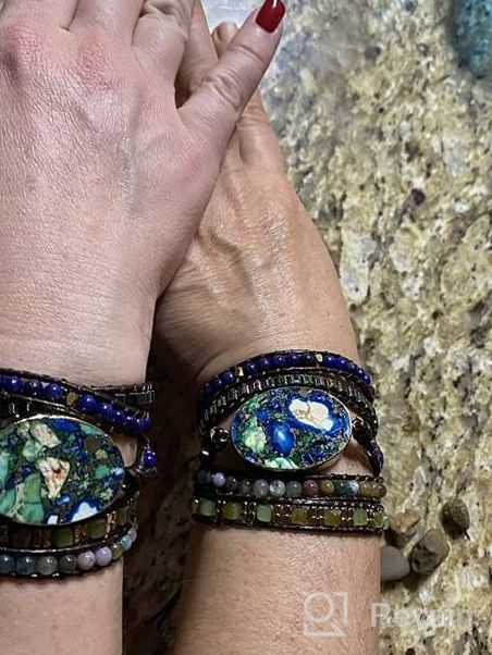 img 1 attached to Plumiss Boho Handmade Natural Stone 🌸 3 Wrap Bracelet: A Stunning Collection for Women review by Kenji Townsend