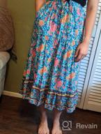 img 1 attached to Women'S Boho Floral Print High Waist A Line Maxi Skirt With Pockets review by Loud Forrest