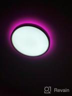 img 1 attached to Pink TALOYA LED Ceiling Light With Back Ambient Light For Nursery And Bedroom; Low Profile, 12 Inch, 24W Surface Mount Fixture With Easy Installation review by Tim Lea