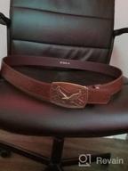 img 1 attached to 👉 Embossed Western Scrollwork Brown Leather Men's Belt Accessories review by Brian Faxon