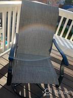 img 1 attached to Set Of 2 PHI VILLA Outdoor High Back Dining Chairs With Textilene Fabric Padding And Steel Frame, Perfect For Patio, Porch, Deck, And Yard Use review by Stacey Haynes