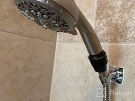 img 1 attached to Brass Adjustable Shower Head Holder For Handheld Shower Wand - Wall Mount Installation With Adhesive (Polished Chrome Plated) - No Drilling Required review by John Love
