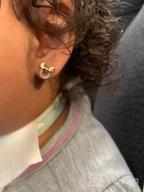 img 1 attached to Stunning Sterling Earrings: Plated Zirconia Screwback for Girls' Jewelry review by Heidi Massine