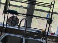 img 1 attached to Stainless Steel Over-The-Sink 2 Tier Dish Drying Rack With Durable Black Dish Drainer Shelf For Efficient Kitchen Organization - GSlife review by Cristabel Logan