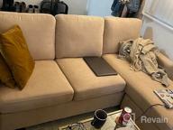 img 1 attached to HONBAY Convertible Sectional Sofa Couch, L-Shaped Linen Fabric Reversible Small Space Seating, Dark Beige review by Mack Douglas