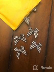 img 7 attached to 25PCS Medium Size Black Gingham Ribbon Bows Craft Flowers Appliques For Sewing, Gift, DIY Craft, Wedding Decoration Ornament