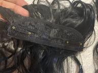 img 1 attached to Dark Brown Wavy Clip-In Hair Extensions - 4 Pieces, 20 Inches, 180G Full Head Thick Synthetic Fiber Hairpieces For Women By FESHFEN review by Dave Willis
