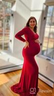 img 1 attached to Capture Forever: JustVH Fitted Cross-Front Maternity Gown For Stunning Photoshoots review by Kimberly Brown