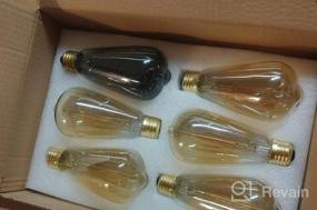 img 6 attached to Украсьте свое пространство винтажными лампочками Эдисона - 4 упаковки по 60 Вт с регулируемой яркостью ламп накаливания с антикварным дизайном накаливания