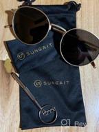 img 1 attached to SUNGAIT Classic Vintage Round Metal Polarized Sunglasses For Men And Women - Steampunk Style Sun Glasses With Enhanced Discoverability review by Dave Knain