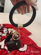 img 1 attached to Leather Tassel Bracelet Keyring: Coolcos Portable Wristlet Bangle Keychain Holder - Perfect Women'S Gift! review by Jeff Vasquez