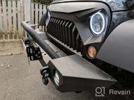 img 1 attached to OEDRO Front And Rear Bumper Compatible For 07-18 Jeep Wrangler JK & Unlimited W/ Winch Plate Mounting & D-Rings & Square LED Lights & 2" Hitch Receiver , Textured Black Off Road Star Guardian Design review by Jarrod Zuvers