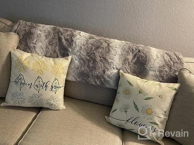 img 1 attached to Add A Touch Of Farmhouse Charm To Your Home With AENEY'S Set Of 4 Floral Pillow Covers - Perfect For Spring And Summer Decor review by Dev Gotoda