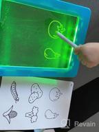 img 1 attached to Obuby Light Up Drawing Board Educational Learning Drawing Kids Toys Gifts For 3 4 5 6 7+ Ages Boys And Girls,Ultimate Tracing Pad With 9 LED Light Effects Glow In The Dark Art Doodle Color Set（Blue） review by Steve Chomos
