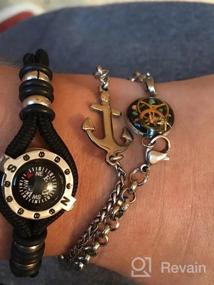 img 6 attached to DETUCK Navigation Compass Charm Bracelet With Detachable Charm - Perfect Jewelry Gift With Gift Wrap Option