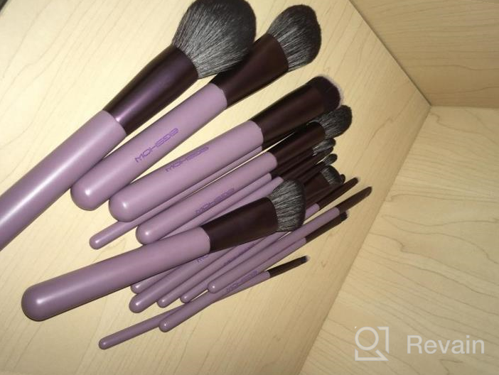 img 1 attached to EIGSHOW 15 Piece Professional Makeup Brush Set In Grey For Liquid, Cream, And Powder Cosmetics - Ideal For Foundation, Powder, Concealers, Eye Shadows, And More review by Ryan Cross