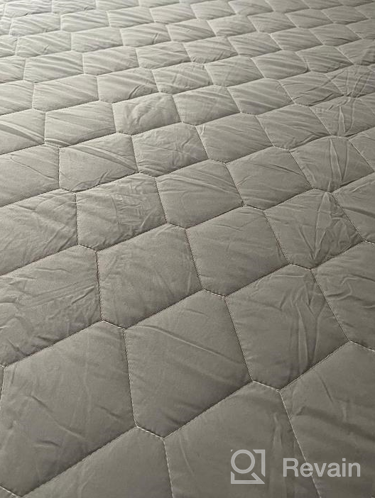 img 1 attached to Protect Your Mattress With King Size Waterproof And Breathable Mattress Cover - Deep Pocket Fit Of Up To 21 Inches And Quilted Alternative Filling - Grey review by Alicia Thomas