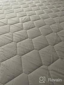 img 5 attached to Protect Your Mattress With King Size Waterproof And Breathable Mattress Cover - Deep Pocket Fit Of Up To 21 Inches And Quilted Alternative Filling - Grey