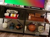 img 1 attached to Rustic Industrial Console Table With 3-Tiered Storage Shelves For Entryway And Behind Sofa - 55 Inch Dark Grey Oak Finish By BON AUGURE review by Angie Gonzalez