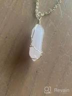 img 1 attached to Natural Quartz Stone Pendant Necklace With Healing Properties And Wire Wrap Design For Women By BOUTIQUELOVIN review by Brandy Robinson