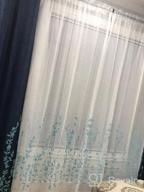 img 1 attached to Melodieux Flower Embroidery Linen Blackout Curtains For Living Room Bedroom Silver Grommet Window Drape, Beige/Green, 52 By 84 Inch (1 Panel) review by Dean Pascual