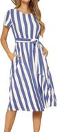 levaca womens casual striped loose women's clothing ~ dresses logo