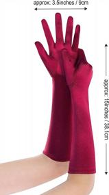 img 3 attached to BABEYOND Long Opera Party 20S Satin Gloves Stretchy Adult Size Elbow Length 15 Inches